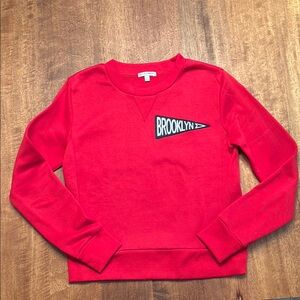 Red Sweatshirt with Brooklyn Patch
